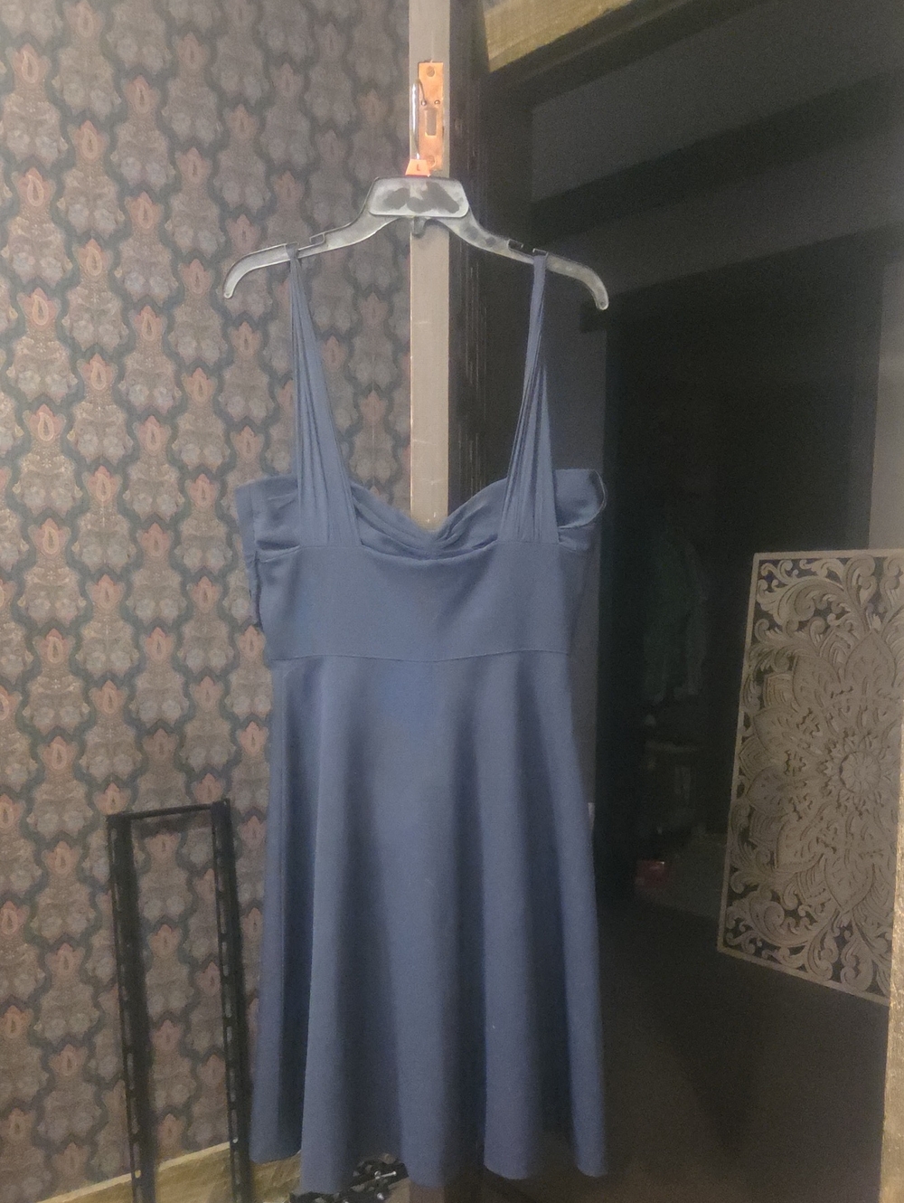 Oscar de la Renta Navy Sleeveless Midi Dress